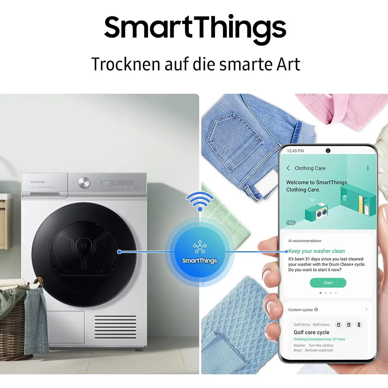 Samsung WW90T504AAWCS2 9 kg Waschmaschine mit AI Ecobubble, Hygiene-Dampf & 1400 U/min | Energieklasse A – Bild 8