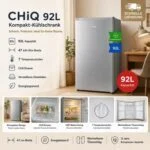 CHiQ Kleiner Kühlschrank 92L mit Gefrierfach, Kompakt🌟Schlafzimmer, Tür Wechsel