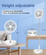Standventilator mit Fernbedienung USB Ventilator leise Luftkühler 7200mAh Timing – Bild 2