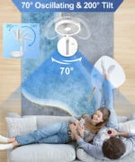 Standventilator mit Fernbedienung USB Ventilator leise Luftkühler 7200mAh Timing – Bild 3