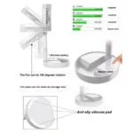 Tragbarer Ventilator, wiederaufladbar, Mini faltbar, teleskopie, Bodenventilator – Bild 5