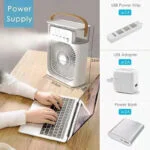 Mini Luftkühler Ventilator USB Air Cooler 3 Stufen LED Farbe Licht Tisch 3in1 ❄️ – Bild 3
