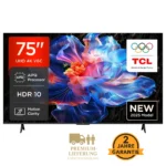 TCL 75 Zoll Direct LED TV, 4K HDR Fernseher, Smart TV Mithilfe Von Google 75V6C