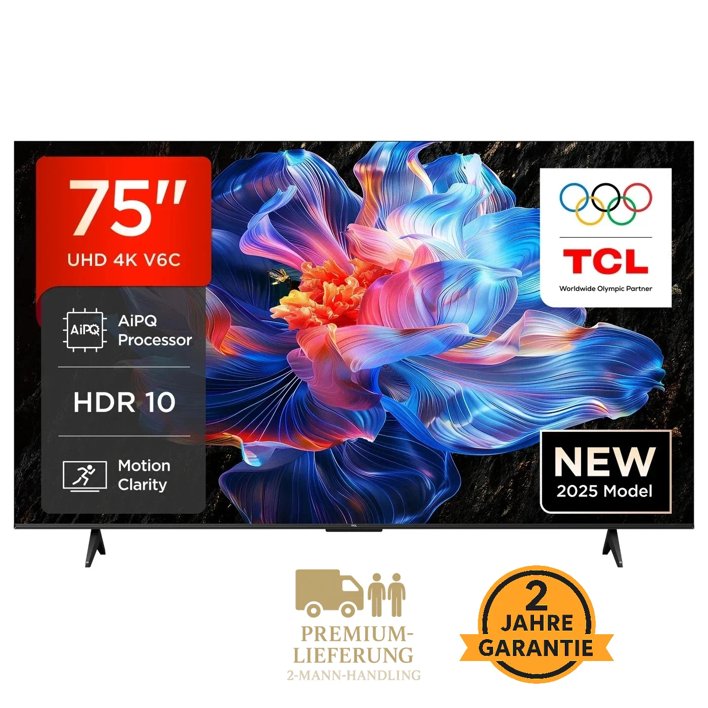 TCL 75 Zoll Direct LED TV, 4K HDR Fernseher, Smart TV Mithilfe Von Google 75V6C TCL 75 Zoll Direct LED TV, 4K HDR Fernseher, Smart TV Mithilfe Von Google 75V6C – Bild 1