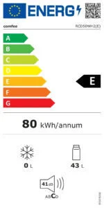 Comfee RCD50WH2(E) Mini Kühlschrank / 43L Kühlbox Mit Eisfach Klein 80 kWh – Bild 10