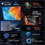 QWERTY Laptop 15,6" AMD Ryzen 7 5825U 16GB DDR4 RAM +1TB SSD ⚡Windows 11 Office – Bild 3