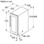 Siemens 30 cm Einbau Weinkühlschrank 82 cm iQ500 2 Zonen Glastür KU20WVHF0 Wine – Bild 5