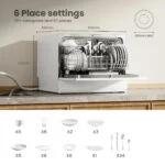 Midea-Comfee Geschirrspüler 6 Platzdecken, Minispüler 47 dB, Tischspüler, sparen – Bild 2