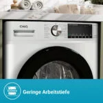 CHiQ 8kg Frontlader Waschmaschine, Weiß, Energieklasse A, Extra-breite 530mm Tro – Bild 6