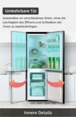 CHIQ 157L Kühlschrank 189kW Ultraleise, 3x Gefrierfach, 144cm, Tür Umkehrbar,12J – Bild 3