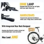 Bafang E-City-Fahrrad Elektrofahrrad 28-Zoll 43,2V 13Ah, 120 km, 250W Motor Bike – Bild 5