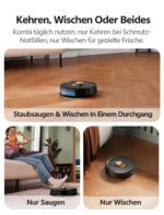 Vactidy W9 Saugroboter Wischfunktion, 8000Pa Staubsauger Roboter LiDAR Navi 50dB – Bild 4