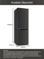 CHIQ 157L Kühlschrank 189kW Ultraleise, 3x Gefrierfach, 144cm, Tür Umkehrbar,12J – Bild 18