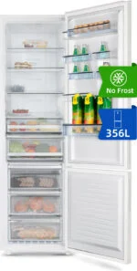 CHiQ Kühl-Gefrierkombi 356 Liter, 260L/96L, Türalarm, Holiday Mode ❄️Kühlschrank – Bild 3
