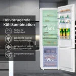 CHiQ Kühl-Gefrierkombi 356 Liter, 260L/96L, Türalarm, Holiday Mode ❄️Kühlschrank – Bild 4