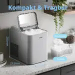 COMFEE RCI12GY Eiswürfelbereiter 1,3L❄️ 8 Eiswürfel 6 Min., 12 kg/24 Std Kompakt – Bild 3
