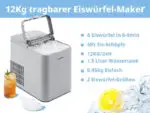 COMFEE RCI12GY Eiswürfelbereiter 1,3L❄️ 8 Eiswürfel 6 Min., 12 kg/24 Std Kompakt – Bild 7