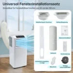 Mobiles Klimagerät, 2,6 kW kompakte 3-in-1 AC-Einheit, 33 m² kühlt ❄️Schlafmodus – Bild 9