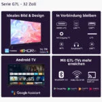 CHiQ 32 Zoll Full HD Google Smart TV HDR Dolby WLAN Bluetooth Netflix Android 11 – Bild 2
