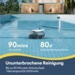 Ultenic Pooleco 10 Poolroboter Kabellos Akku Poolsauger 5200mAh 90Min Selbstpark – Bild 7