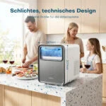 Eiswürfelmaschine 12kg/24h Eisbereiter 1,5L Selbstreinigung 2 Größen leise Küche – Bild 2