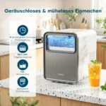 Eiswürfelmaschine 12kg/24h Eisbereiter 1,5L Selbstreinigung 2 Größen leise Küche – Bild 4