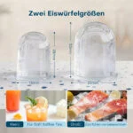 Eiswürfelmaschine 12kg/24h Eisbereiter 1,5L Selbstreinigung 2 Größen leise Küche – Bild 5