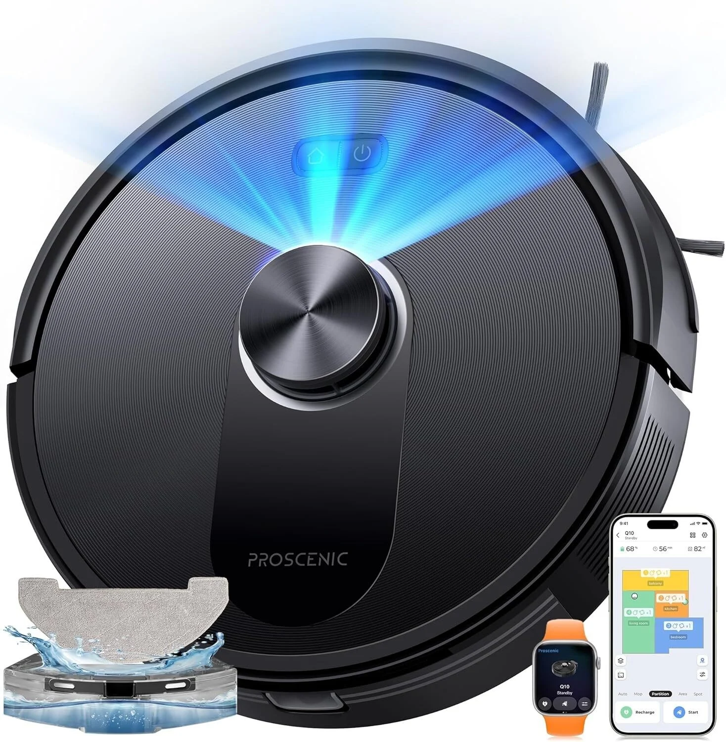 Proscenic Q10 Saugroboter, Wischfunktion, 8000Pa 200min Laser Staubsauger, Alexa Proscenic Q10 Saugroboter, Wischfunktion, 8000Pa 200min Laser Staubsauger, Alexa – Bild 1