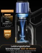 🌀Proscenic P15+ Akku Staubsauger Kabellos, 55KPa 600W 70 Min, Display, 6 Filter – Bild 7