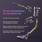 Ultenic U20 Akku Staubsauger, 55kPa/600W/60Min Kabellos Selbststehen Anti-Tangle – Bild 13