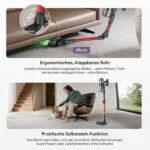 Ultenic U18 Pro Akku Staubsauger 55000Pa/600W/80Min, 1,6L Staubsauger 🌟Kabellos – Bild 7