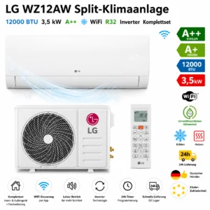 LG WZ12AW Split-Klimaanlage 12000 BTU 3,5 kW A++ WiFi R32 Inverter Komplettset ❄