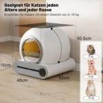 Selbstreinigende Katzentoilette, Automatisch Katzenklo, APP/65L/Gesundheitscheck – Bild 4