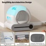 Selbstreinigende Katzentoilette, Automatisch Katzenklo, APP/65L/Gesundheitscheck – Bild 6
