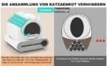 Selbstreinigende Katzentoilette, Automatisch Katzenklo, APP/65L/Gesundheitscheck – Bild 12