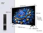 TCL 75T69C 75 Zoll QLED, Direct LED, 4K HDR, Smart Google TV, Dolby Fernseher – Bild 2