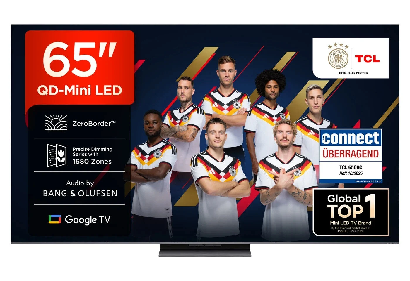 TCL 65Q8C 65 Zoll QD Mini LED, 4K HDR Premium 144Hz ZeroBorder™, Smart Google TV TCL 65Q8C 65 Zoll QD Mini LED, 4K HDR Premium 144Hz ZeroBorder™, Smart Google TV – Bild 1