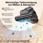 Lubluelu Milbensauger CM208 UV-Licht Ultraschall Matratzensauger 15kPa 350W Grau – Bild 4