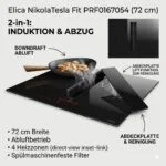 Elica NikolaTesla Fit PRF0167054 Induktions-Kochfeldabzug Schwarz Abluft 72cm