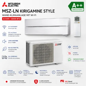 Mitsubishi MSZ-LN Kirigamine Style WLAN Inverter Wandklimaanlage Weiß 3,5 kW 120