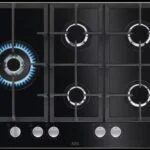 AEG HKB75820NB Gaskochfeld 75cm Autark Gas auf Glas Kochfeld Schwarz 5 Brenner