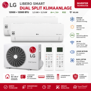LG Libero Smart Dual-Split-Klimaanlage 2x12000 BTU