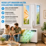 Fensterabdichtung 4 meter für mobile Klimaanlage Abluftschlauch Fensteradapter – Bild 6
