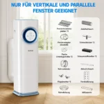 Tragbarer Kompressor-Kühlventilator, 3in1 kühlung, heizung & ventilator, fernbed – Bild 2