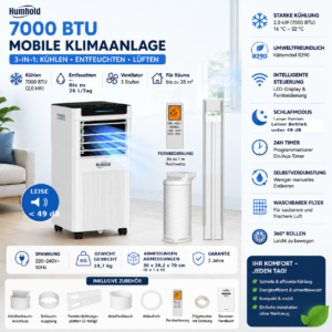 Mobiles Klimagerät 7000 BTU mit R290