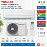 Toshiba Classic Split-Klimaanlage 3,3 kW 12000 BTU WLAN Inverter R32 A++ Heizen