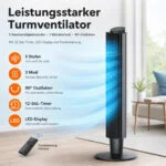Turmventilator 106cm 42 Zoll, leiser Standventilator höhenverstell LED 12 Timer – Bild 6