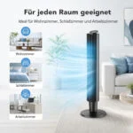 Turmventilator 106cm 42 Zoll, leiser Standventilator höhenverstell LED 12 Timer – Bild 7