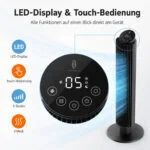 Turmventilator 106cm 42 Zoll, leiser Standventilator höhenverstell LED 12 Timer – Bild 9