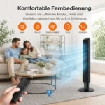 Turmventilator 106cm 42 Zoll, leiser Standventilator höhenverstell LED 12 Timer – Bild 10